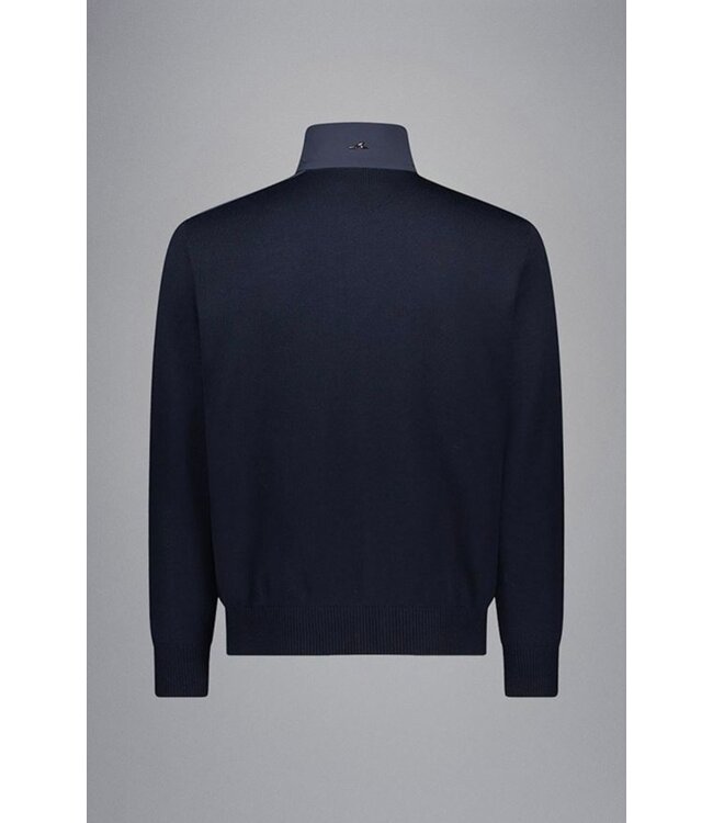 Paul & Shark Vest met Rits, Wol, Typhoon RE-4x4 Stretch, Schouder Patches, Donkerblauw