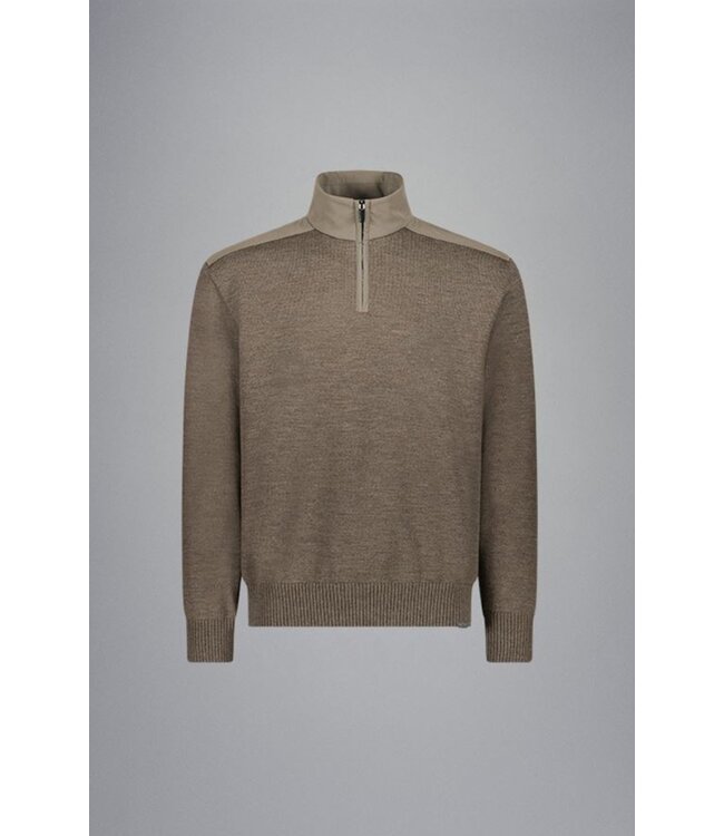 Paul & Shark Trui, Half-Zip, Typhoon RE-4x4 Stretch, Schouder Patches, Beige