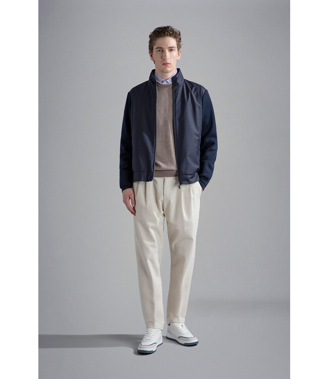 Paul & Shark Trui, Ronde Hals, 4-Seizoenen, Merino Wol, Riviera Line, Beige