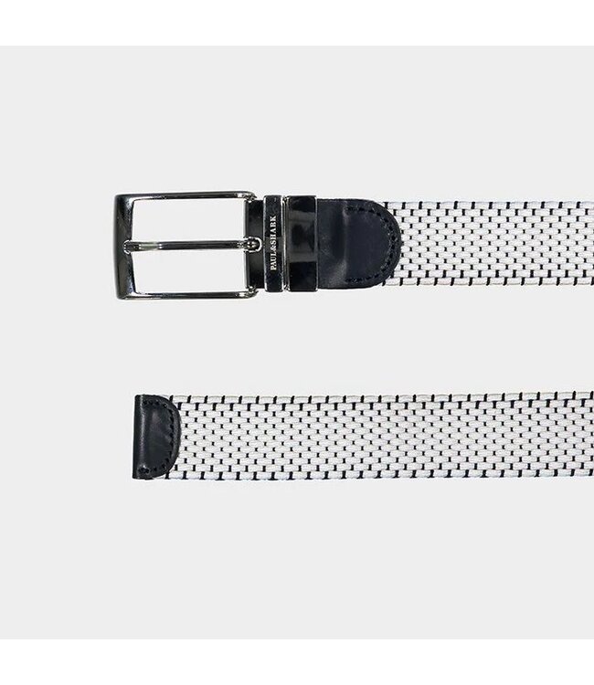 Paul & Shark Riem, Gevlochten, Reversibel Blauw of Wit