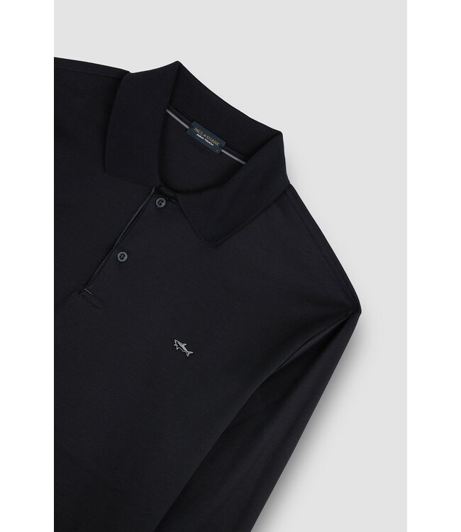 Paul & Shark Polo Shirt, Lange Mouw, Aqua Touch Katoen, Donkerblauw