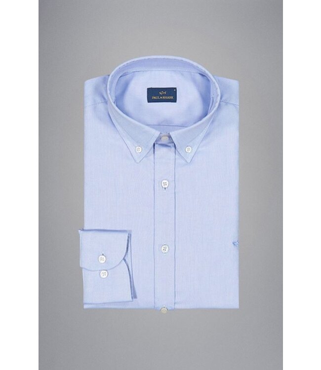 Paul & Shark Overhemd, Katoen, Lange Mouw, Lichtblauw