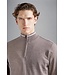 Paul & Shark Trui, Half-Zip, Wol, Beige met Off-White Contrast