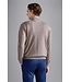 Paul & Shark Trui, Half-Zip, Wol, Beige met Off-White Contrast