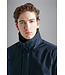 Paul & Shark Jas, Driekwart met Bruin Suede accenten, Donkerblauw