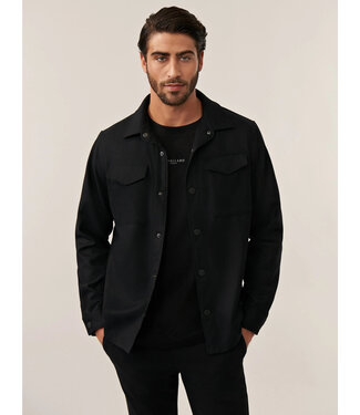 Cavallaro Napoli Cavallaro, Overshirt met Drukknoopsluiting,  Wol-blend, Stretch, Zwart