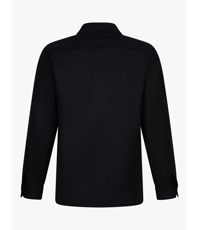 Cavallaro Napoli Overshirt met Drukknoopsluiting,  Wol-blend, Stretch, Zwart