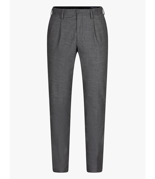 Cavallaro Napoli Herenbroek, Chino Model, Bandplooi, Katoen Mix, Donkergrijs,