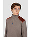 Paul & Shark Trui, Half-Zip, Wol, Bruin, Ribcord Details Burnt Orange