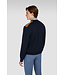 Paul & Shark Trui, Ronde Hals, Wol, Donkerblauw, Ribcord Details Okergeel