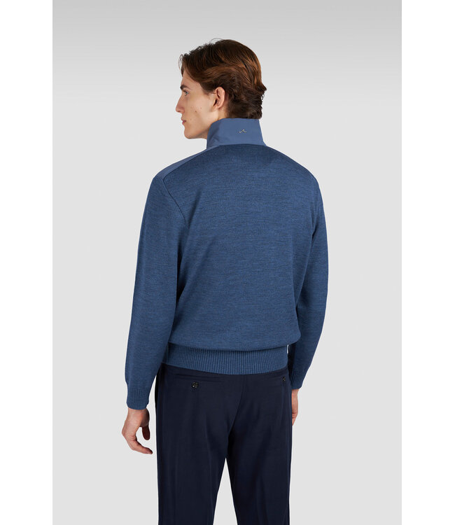 Paul & Shark Trui, Half-Zip, Typhoon RE-4x4 Stretch, Schouder Patches, Jeansblauw