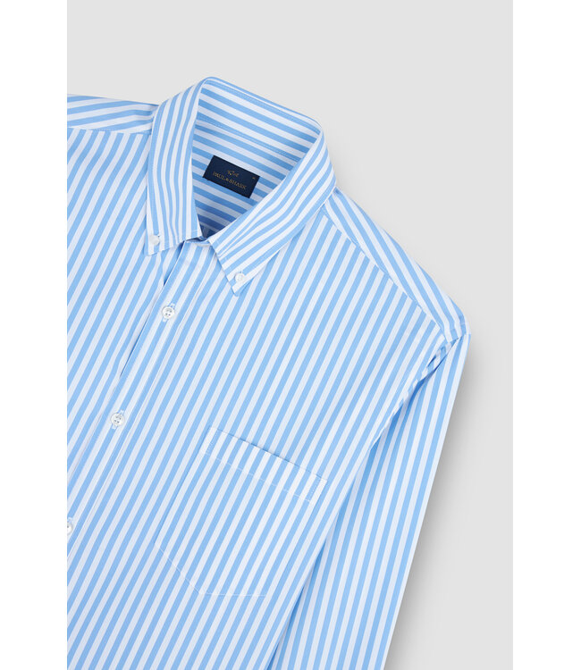 Paul & Shark Overhemd, Soft Touch Katoen, Wit, Blauw Gestreept,  Easy Care