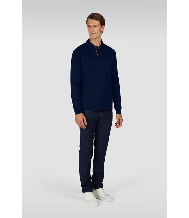 Paul & Shark Polo Shirt, Lange Mouw, Aqua Touch Katoen, Donkerblauw