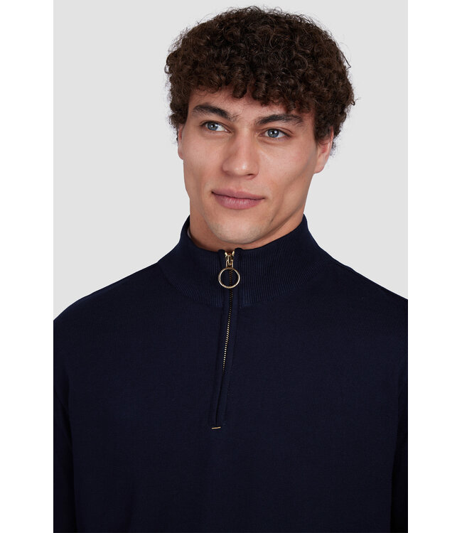 Paul & Shark Trui, Half-Zip, Katoen, Donkerblauw