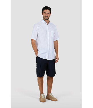 Paul & Shark Paul & Shark, Overhemd, Korte Mouw, Wit, Contrast Kraag