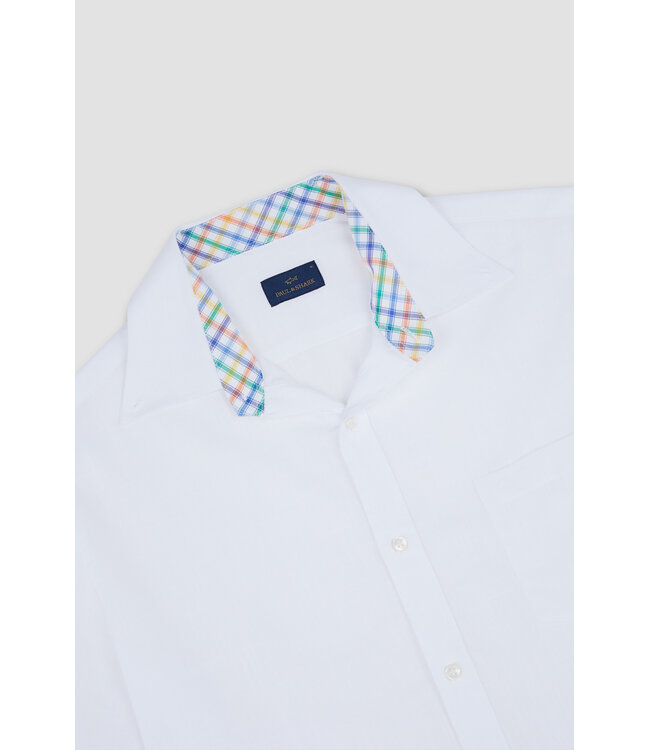 Paul & Shark Overhemd, Korte Mouw, Wit, Contrast Kraag