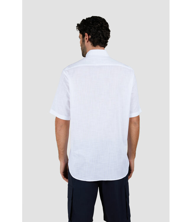 Paul & Shark Overhemd, Korte Mouw, Wit, Contrast Kraag