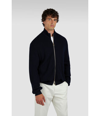 Paul & Shark Paul & Shark, Vest met Rits, Tech Wol Mix, Donkerblauw