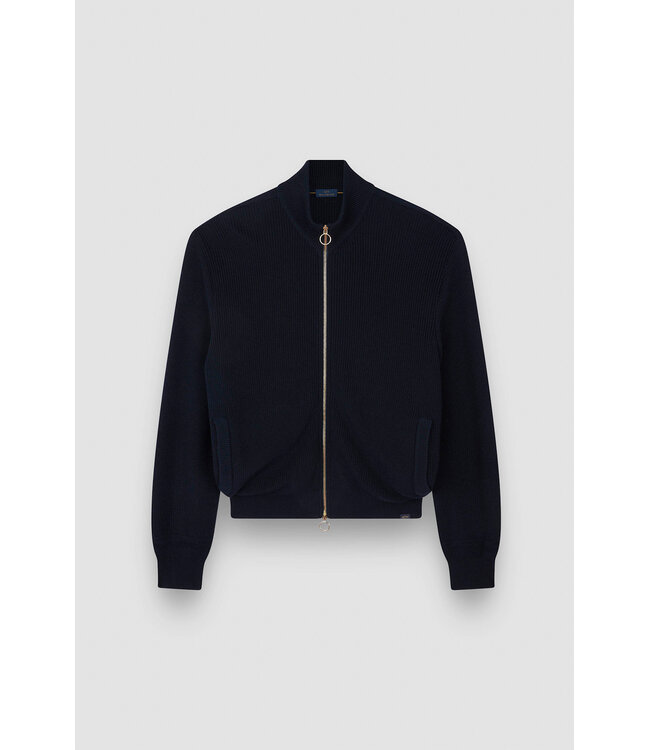 Paul & Shark Vest met Rits, Tech Wol Mix, Donkerblauw