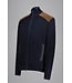 Paul & Shark Vest met Rits, Wol, Donkerblauw met Ribcord Accenten Okergeel