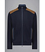 Paul & Shark Vest met Rits, Wol, Donkerblauw met Ribcord Accenten Okergeel
