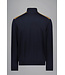 Paul & Shark Vest met Rits, Wol, Donkerblauw met Ribcord Accenten Okergeel