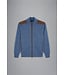 Paul & Shark Vest met Rits, Wol, Cashmere met Bruin Suede Details, Vintage Indigo
