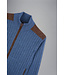 Paul & Shark Vest met Rits, Wol, Cashmere met Bruin Suede Details, Vintage Indigo