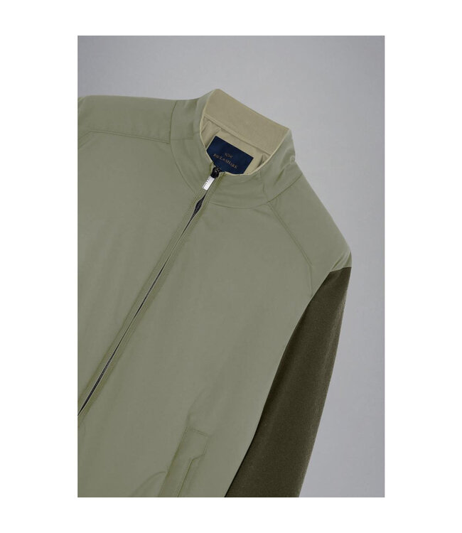 Paul & Shark Vest met Rits, Wol, Typhoon Platinum, Groen met Beige Accenten