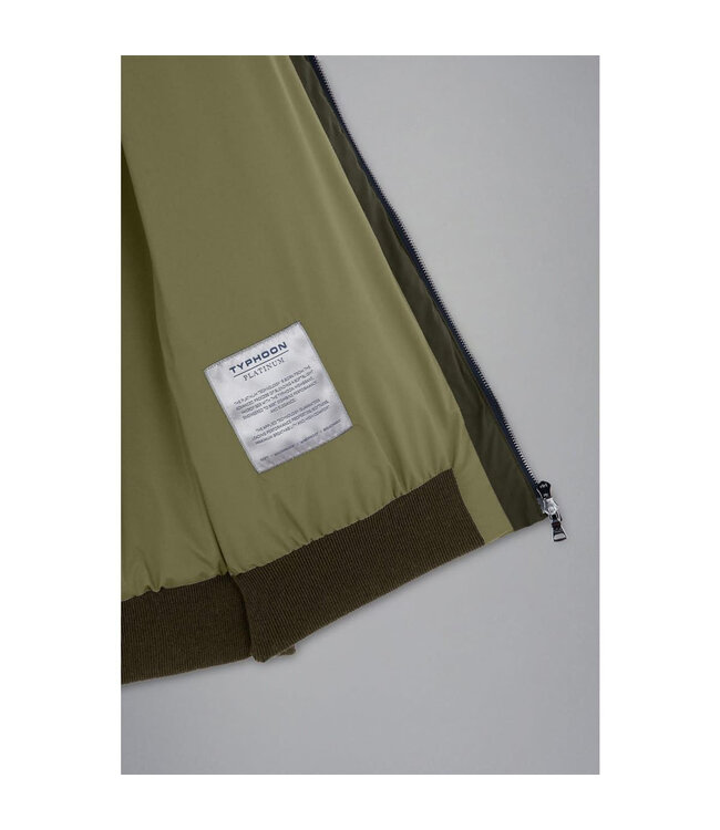 Paul & Shark Vest met Rits, Wol, Typhoon Platinum, Groen met Beige Accenten