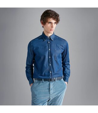 Paul & Shark Paul & Shark, Overhemd, Shirt, X-soft, Denim Blauw