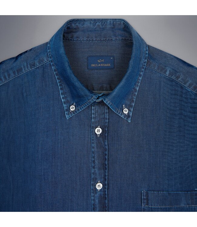 Paul & Shark Overhemd, Shirt, X-soft, Denim, Blauw