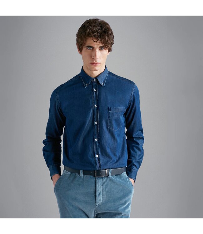 Paul & Shark Overhemd, Shirt, X-soft, Denim, Blauw