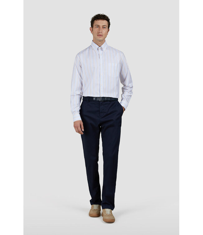 Paul & Shark Overhemd, Lange Mouw, Lichtblauw ,Wit, Beige Gestreept