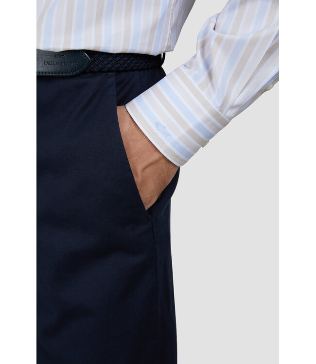 Paul & Shark Overhemd, Lange Mouw, Lichtblauw ,Wit, Beige Gestreept