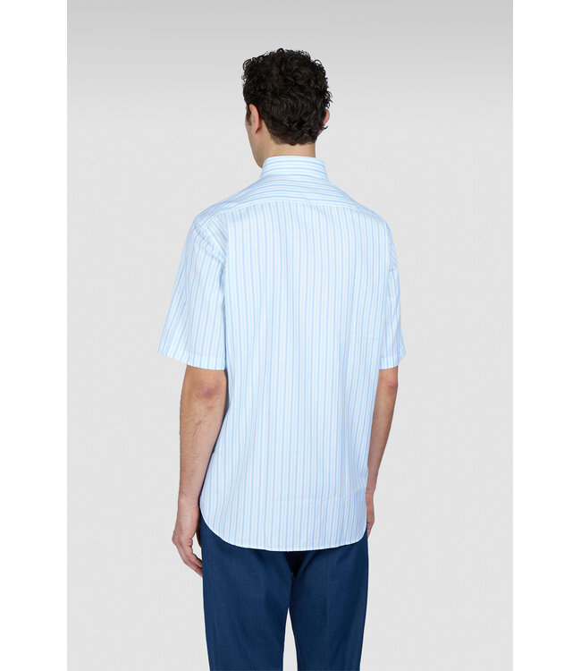 Paul & Shark Overhemd, Korte Mouw, Wit, Lichtblauw, Mintgroen, Gestreept