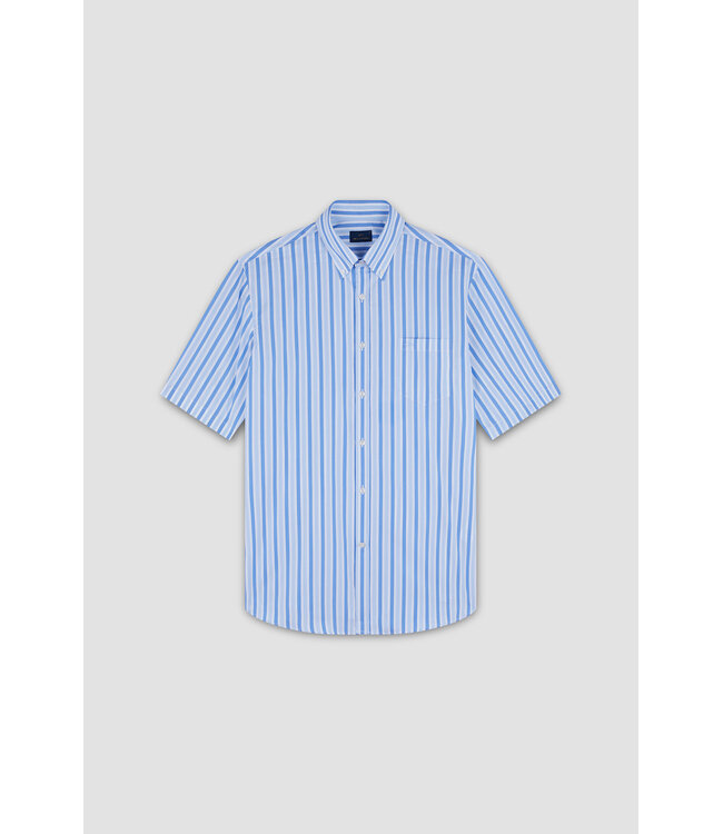 Paul & Shark Overhemd, Korte Mouw, Wit, Lichtblauw, Blauw, Gestreept