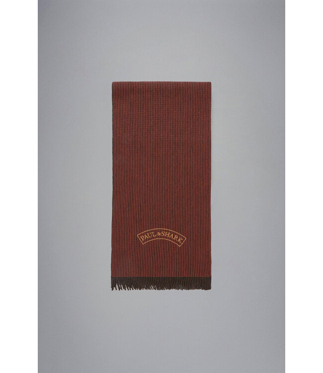 Paul & Shark Sjaal, Gebreid, Bruin Burnt Orange, Moon Logo