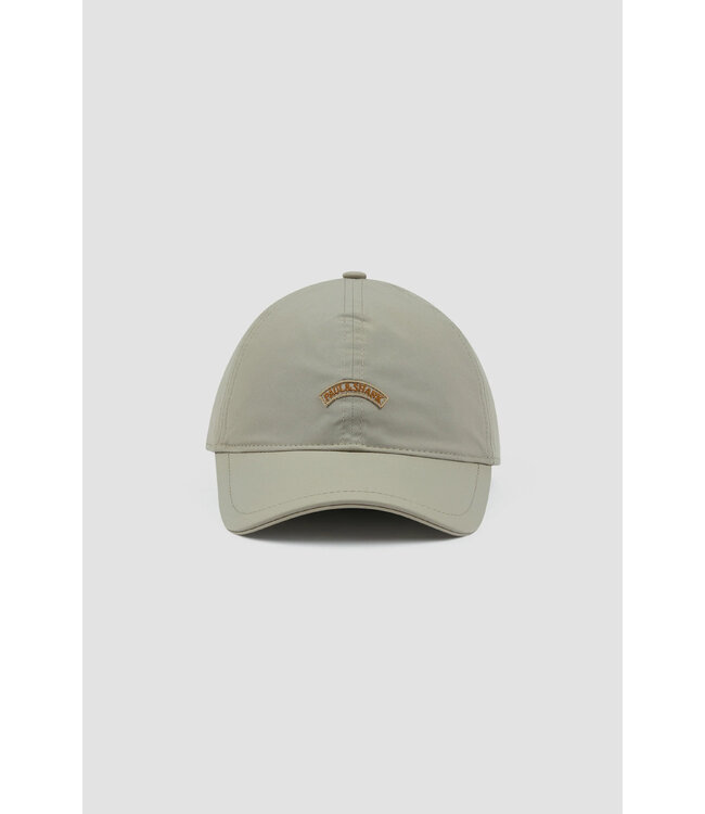 Paul & Shark Baseball Cap met Moon Batch Logo, Almond, Lichtbeige