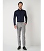 Desoto Heren, Jersey Overhemd, Lange Mouw, Kent Kraag, Donkerblauw Piqué