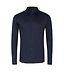 Desoto Heren, Jersey Overhemd, Lange Mouw, Kent Kraag, Donkerblauw Piqué