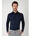 Desoto Heren, Jersey Overhemd, Lange Mouw, Kent Kraag, Donkerblauw Piqué