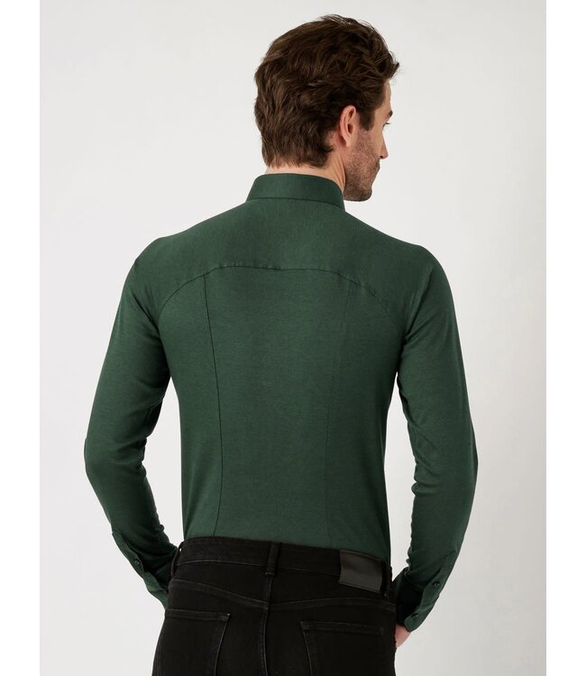 Desoto Heren, Jersey Overhemd, Lange Mouw, Kent Kraag, Petrol Groen