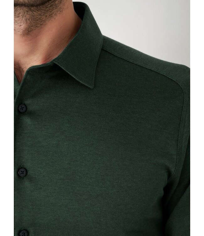 Desoto Heren, Jersey Overhemd, Lange Mouw, Kent Kraag, Petrol Groen