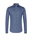 Desoto Heren Overhemd Lange Mouw, Jeansblauw Pique, Kent Kraag
