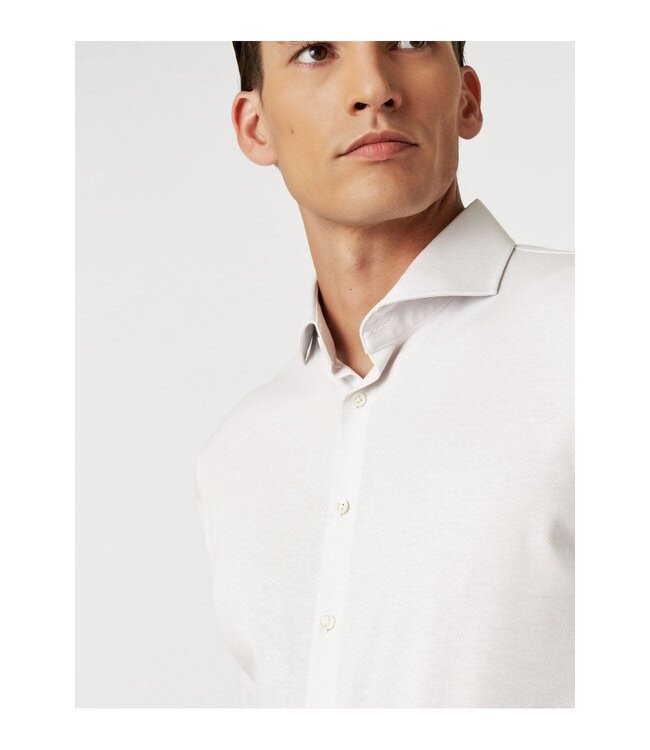 Desoto Luxury Line Overhemd, Regal Twill Design, Supima Jersey Katoen, Wit, Cutaway Kraag