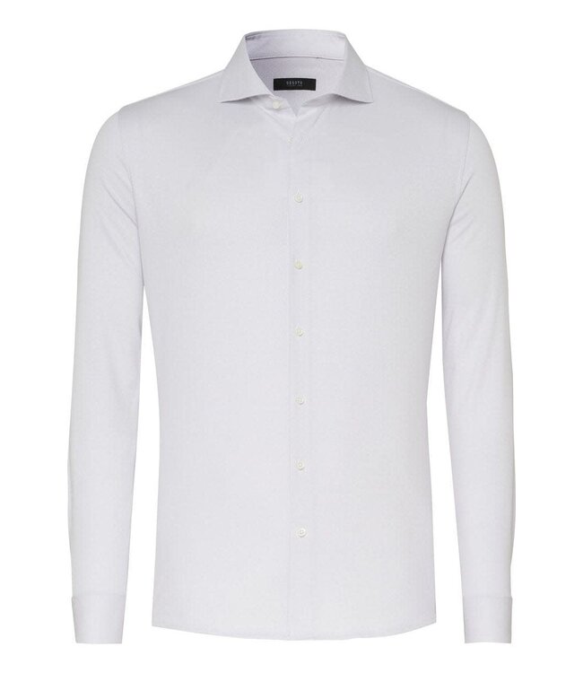 Desoto Luxury Line Overhemd, Regal Twill Design, Supima Jersey Katoen, Wit, Cutaway Kraag