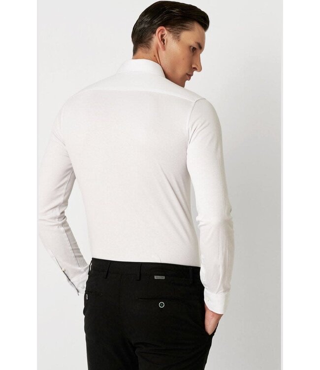 Desoto Luxury Line Overhemd, Regal Twill Design, Supima Jersey Katoen, Wit, Cutaway Kraag