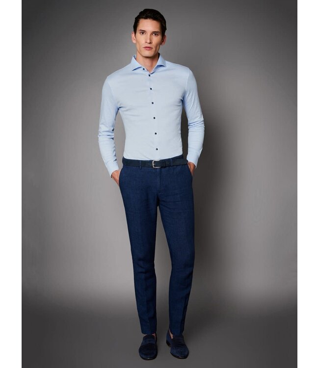 Desoto Luxury Line Overhemd, Supima Jersey Katoen, Lichtblauw,  Cutaway Kraag