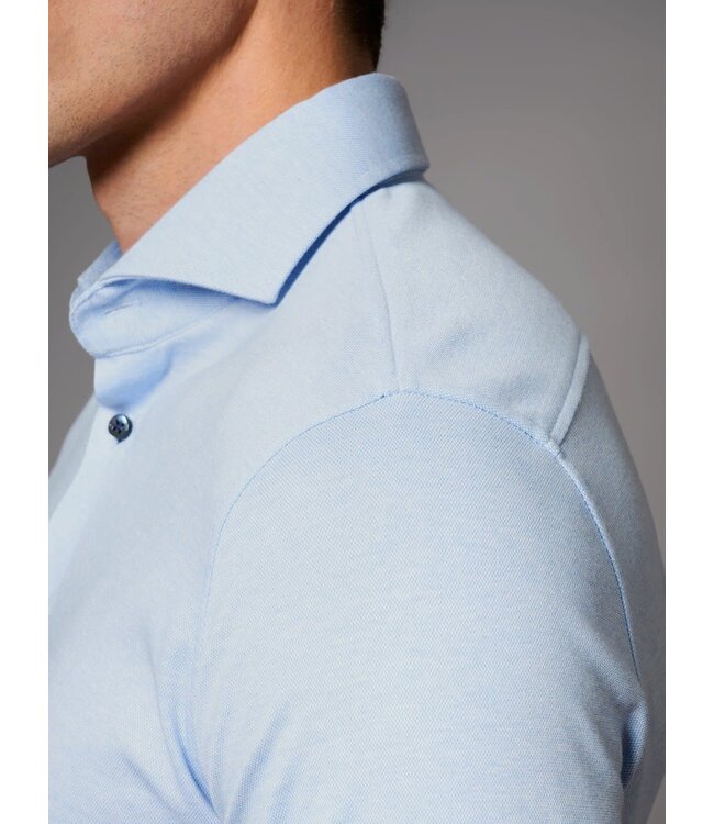 Desoto Luxury Line Overhemd, Supima Jersey Katoen, Lichtblauw,  Cutaway Kraag